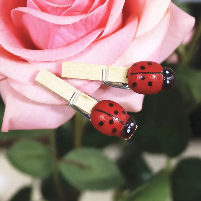 50 шт. деревянные зажимы в форме божьей коровки 2 5 см|clip clothespin|clip photoclip wood |