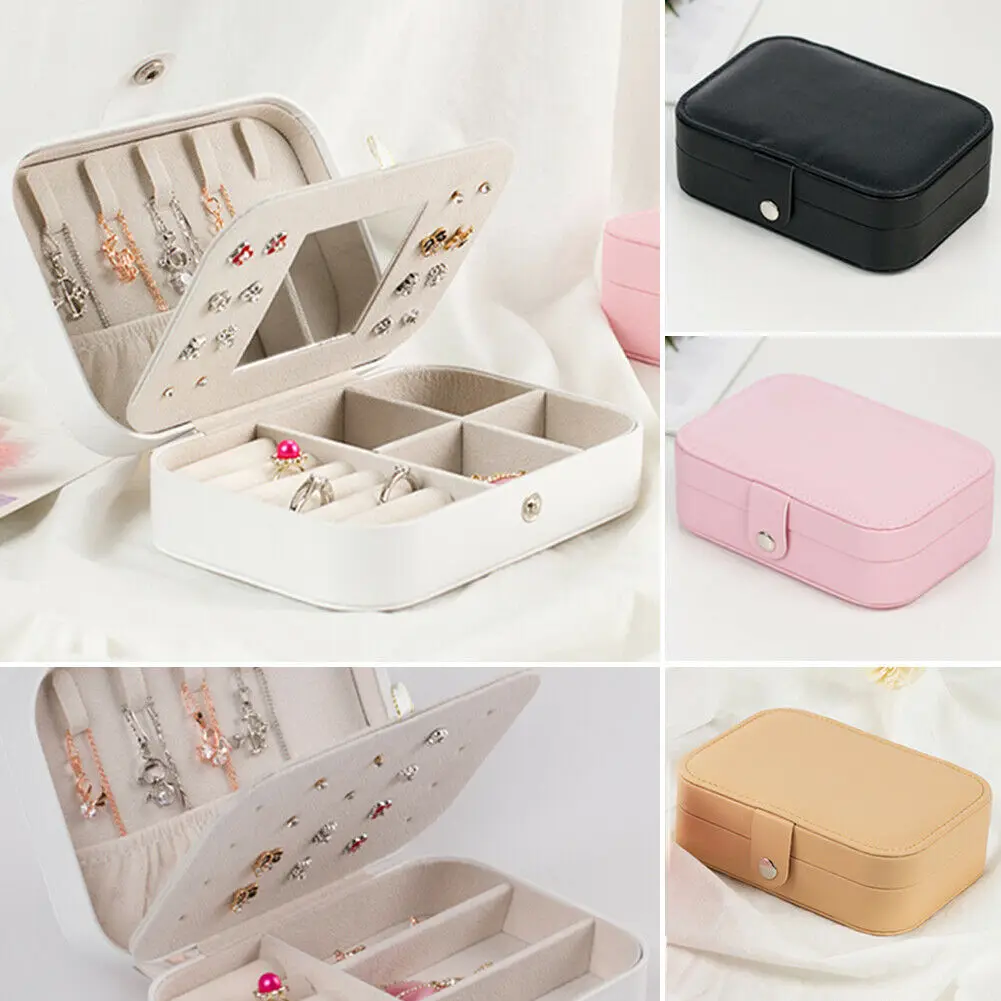 Women Jewelry Storage Bags Ring Necklace Bracelet Jewelery Display Box