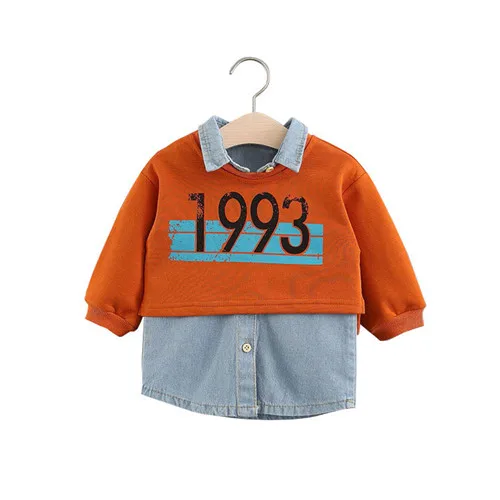 Girls Clothes Cotton Kids Fashion 2018 Autumn Set Girl Printed Sweater + Denim Dress Toddler Winter Clothes Baby Girl Outfit 8