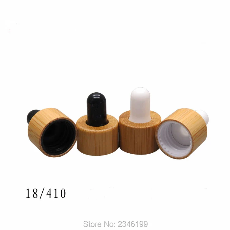 40pcs/lot 18/410 High Class Environmental Bamboo Wooden Dropper Cap Black/White DIY Common Size Essential Oil | Красота и здоровье