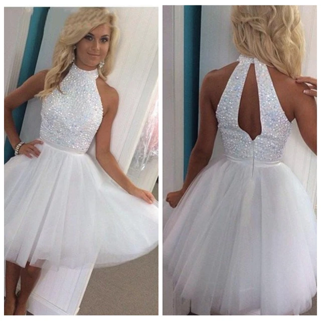 High Neck Short Homecoming Dresses