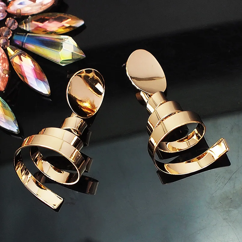 MANILAI Spiral Alloy Drop Dangle Earrings For Women Fashion Metal Statement Pendant Earrings Wedding Jewelry Wholesale 2019
