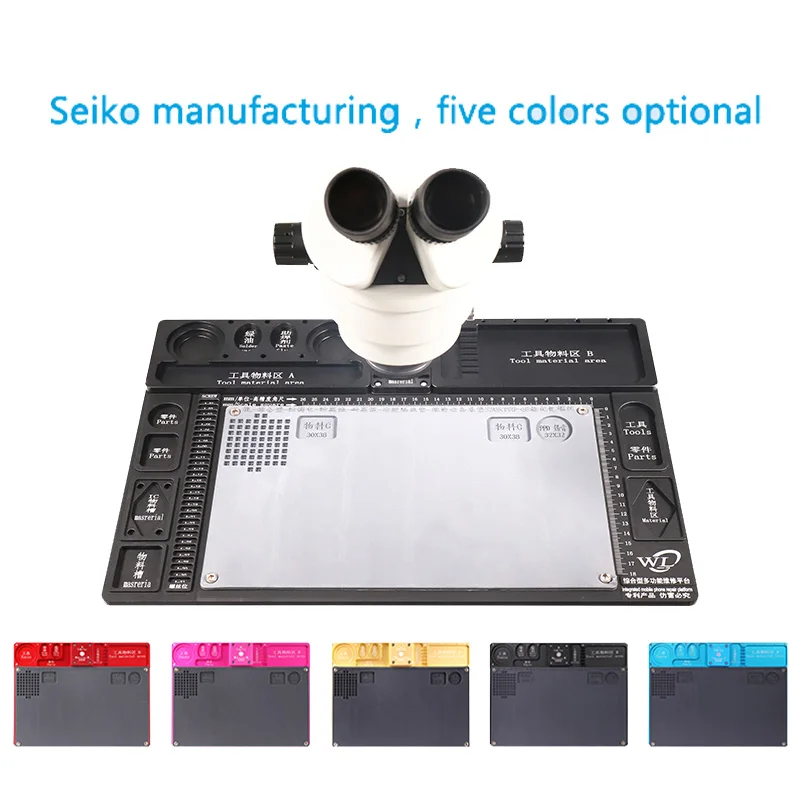 US $68.99 WL Aluminum Alloy Microscope Stand Base High Heat Resistance Maintenance Tools Organizer Desk Mat Phone PCB Repair Platform