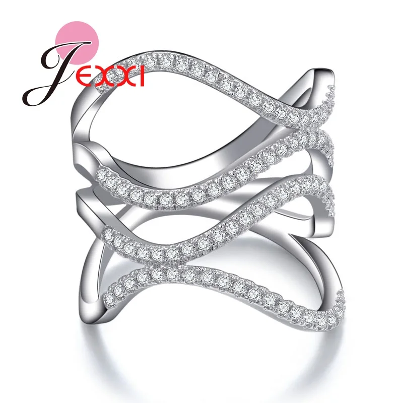 PATICO Fashion Silver Rings For Woman 2017 Trendy Style Clear Micro font b Crystal b font