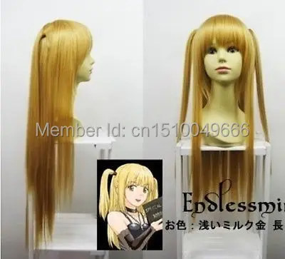 

FREE SHIP>>>Death Note Amane Misa Blonde Long Straight Synthesis Cosplay Hair Full Wig