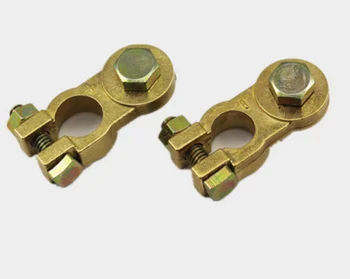 

by DHL 50pair Car Battery Thicker Pure Copper Terminal Connector Pile Head Motorcycle Joint Clip Storage Battery Pole Clamp