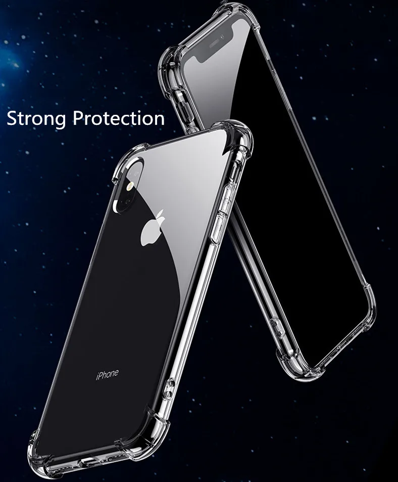 

Super Soft Phone Case for iPhone 6 6s 7 8 Plus Soft Transparent for iPhone X XR XS MAX Strong Corner Protection Phone Cover