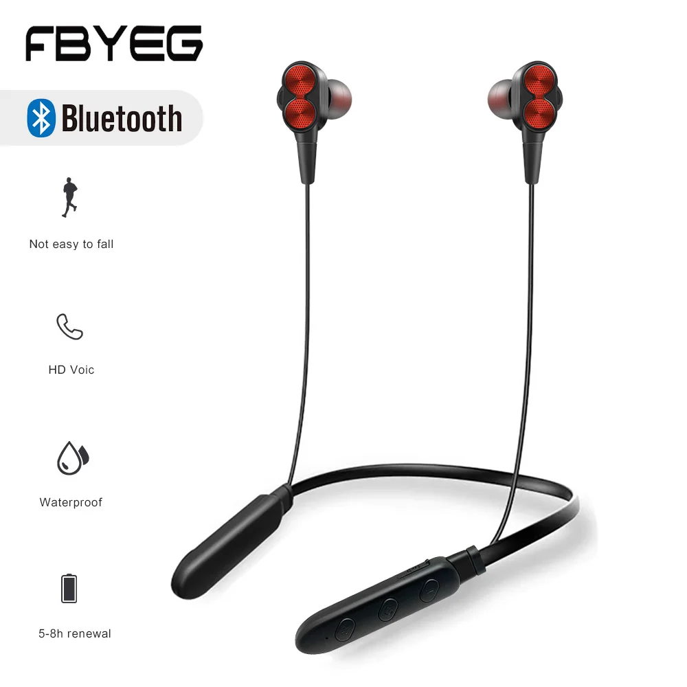 FBYEG B800 bluetooth-гарнитура, беспроводные наушники, спортивные наушники с защитой от пота, стерео Бас-вкладыши с микрофоном для сна ASMR