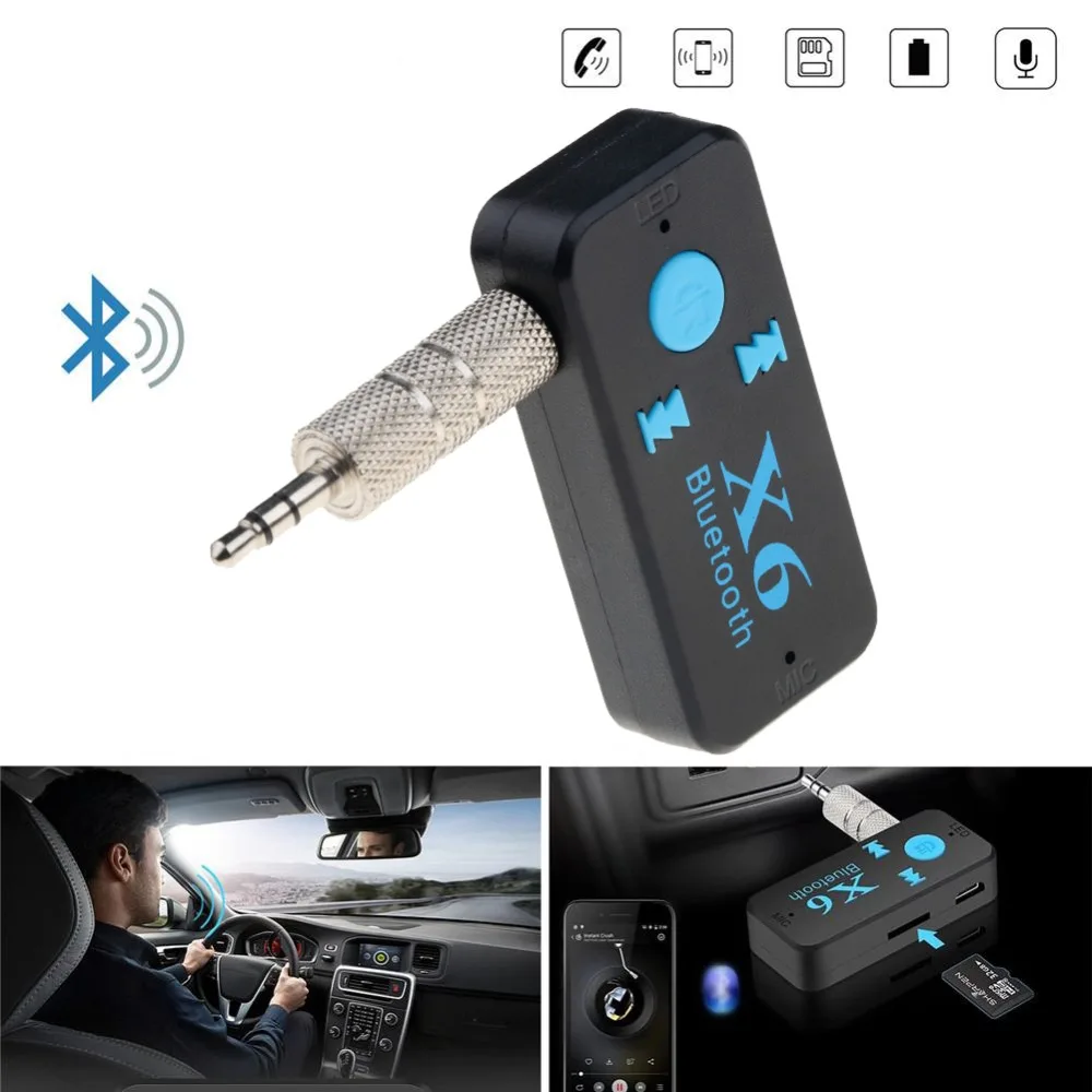 Беспроводной автомобильный комплект Bluetooth 4,0 адаптер 3 в 1 USB Bluetooth приемник 3,5 мм аудио разъем TF кард-ридер микрофон Поддержка вызовов для автомобиля