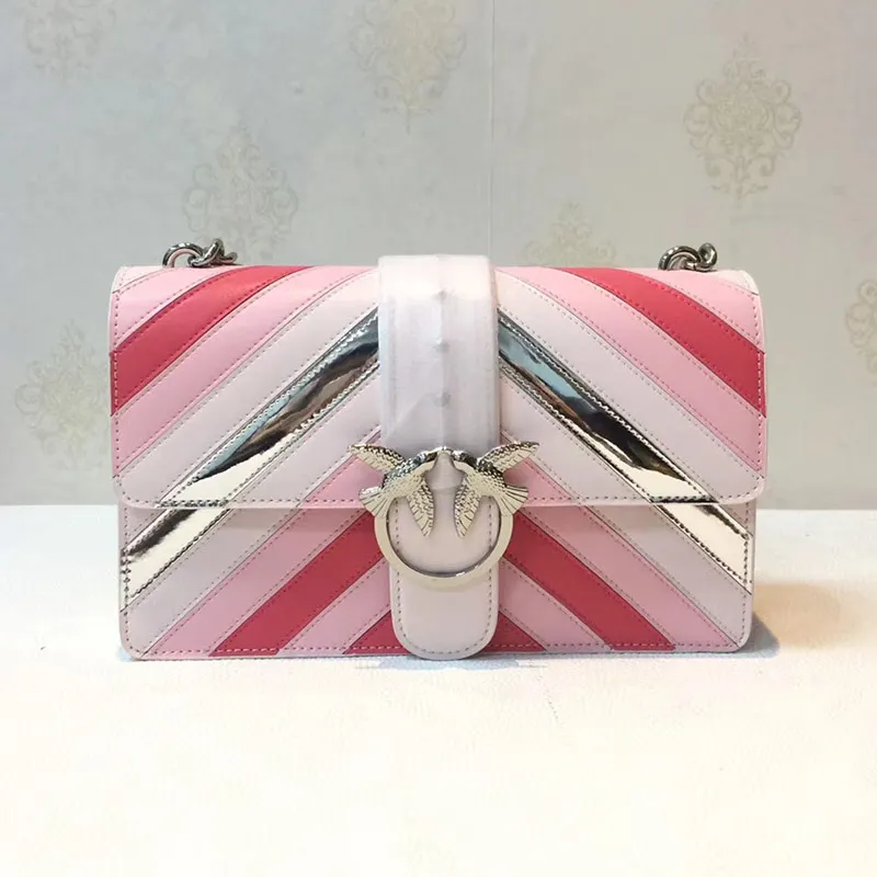 

Women Messenger Bags Chain Crossbody Bag Woman Ladies totes patchwork genuine Leather Handbags Fashion Swallow Bags Famous brand