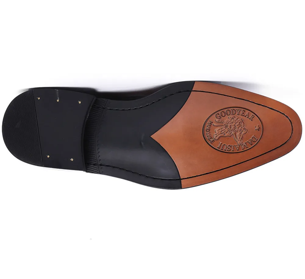 Модные черные/коричневые туфли Goodyear Welt оксфорды для мальчиков свадебные из