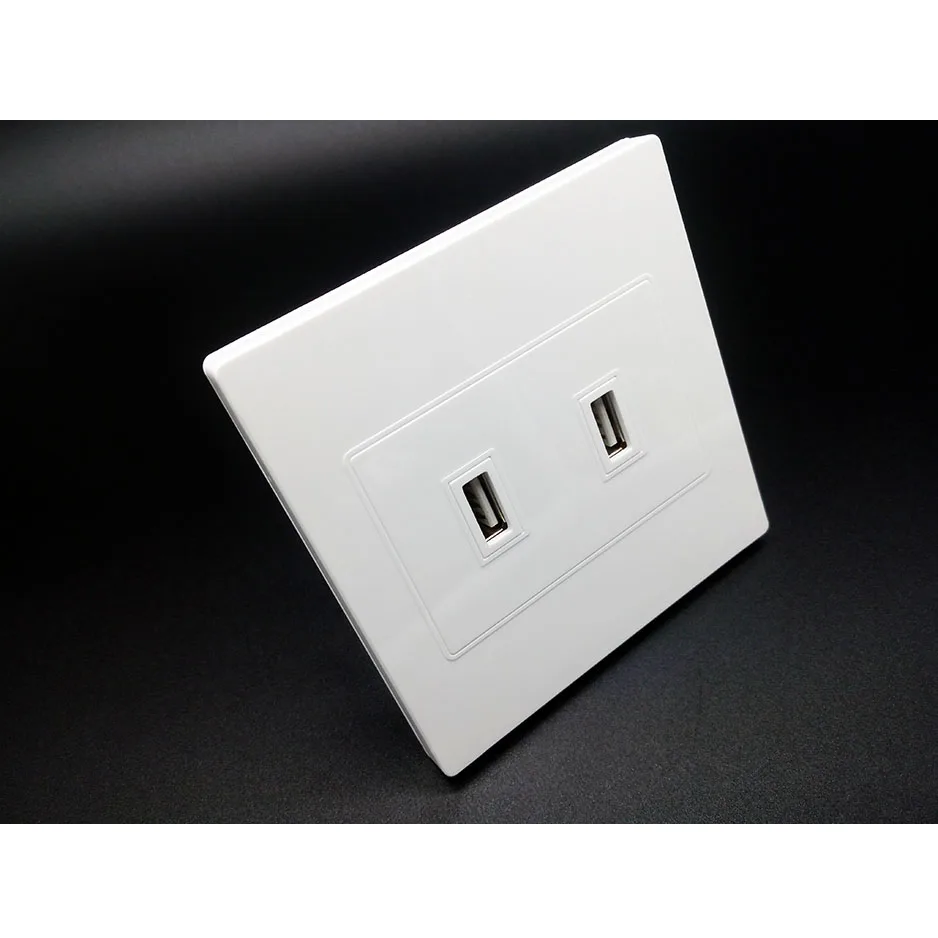 Free shipping AC 110 250V 5V 2400mA 86 Wall Socket 2 USB 2.4A Charging