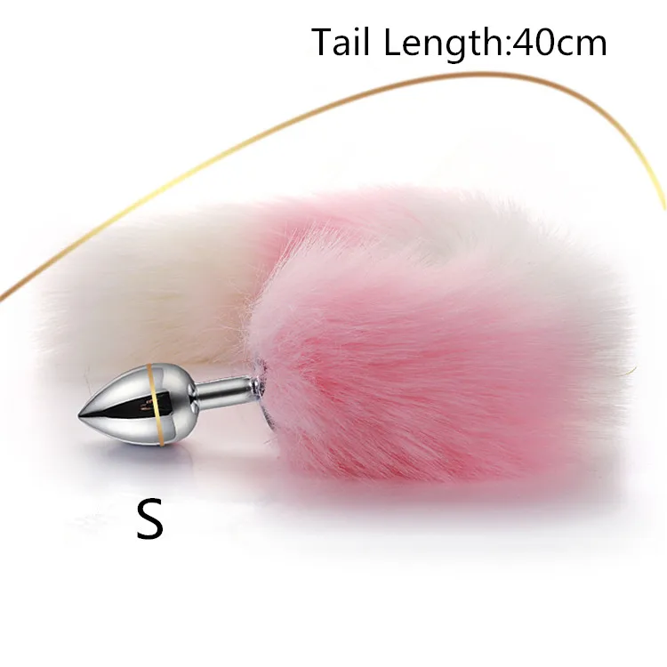 Аниме Косплей мягкий лисий хвост из нержавеющей стали металлический Анальная пробка Фетиш Фэнтези пара жизнь флирт анальный штекер животное искусственный хвост - Окраска металла: A-S