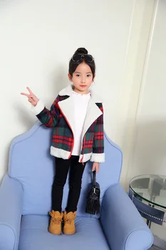 

Girl Boy Kids Winter Coat Thick Warm Plaid Coats Jakcets Girls Children Overcoat Clothes