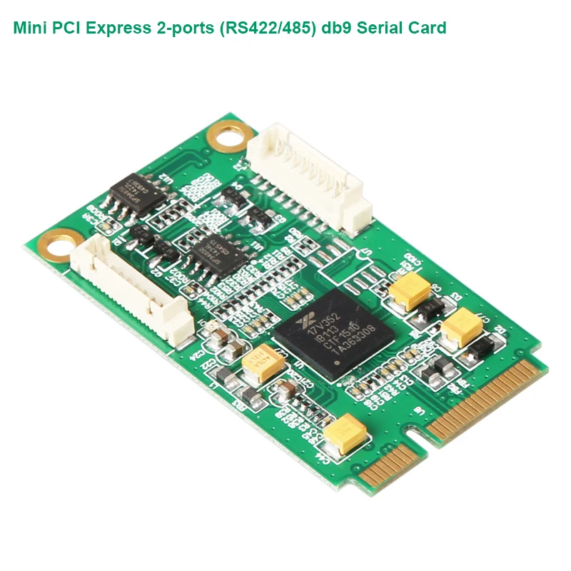 Мини-разъем PCI Express 2 порта (RS422/485) db9 com на полразмера мини pcie последовательный порт промышленный контроллер карты, 17V352