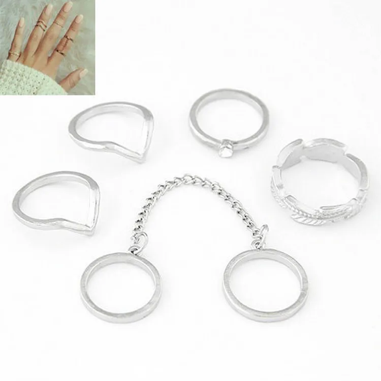 

1 Set Elephant Ring Style Gold Color Knuckle Rings For Lovers' Finger Knuckle Rings