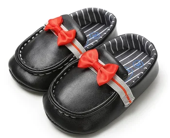 

Fashion Baby Boy Shoes Pu Leather Bow Knot Pea Shoes Infant Toddler Baby Moccasins Soft Sole Prewalkers For Kids Crib Shoes