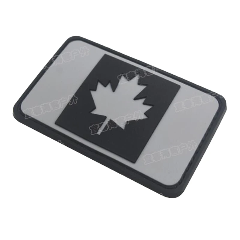 ПВХ флаг Канады вышивка знак повязку открытый Водонепроницаемый ткань военный знак Костюмы персонализированные аксессуары 8*5 см