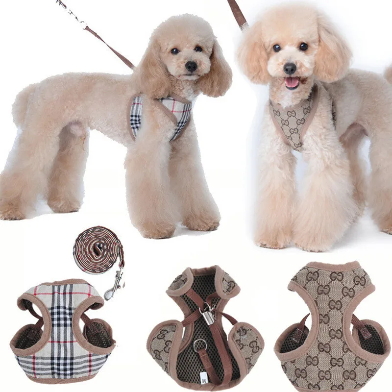 

New Fashion Dog Harnesses Simple Vest Type Pet Harnesses for Small and Medium Dog with Traction Belt Pet Supplies Accessories