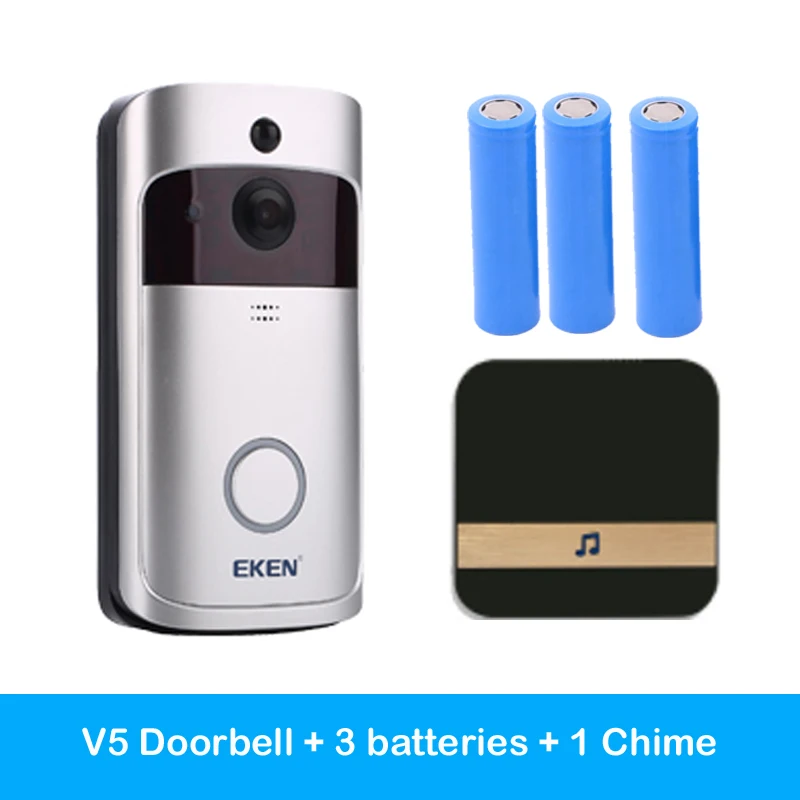Eken умный дверной звонок V5 wifi дверной Звонок камера визуальный домофон с колокольчиком ночного видения IP беспроводной домашний FIR сигнализация камера безопасности - Цвет: Option 3
