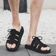 Модные мужские шлепанцы в римском стиле; Летние резиновые шлепанцы из ПВХ на плоской подошве; повседневная мужская обувь