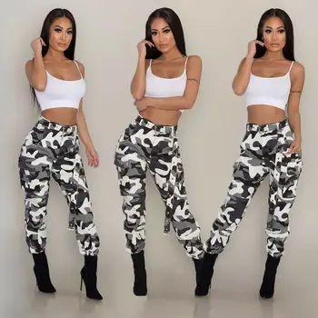 

Women Camo Cargo Trousers Casual Pants Military Army Combat Camouflage Pants Hot Sales S-3XL