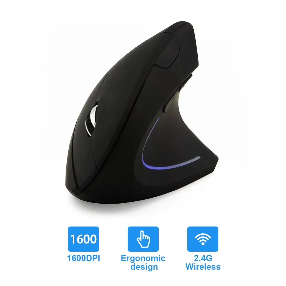 Ergonomic vertical wireless mouse