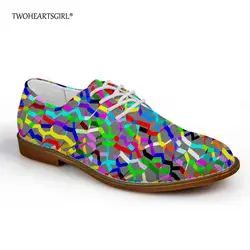 Twoheartsgirl удобные для мужчин Оксфорд обувь многоцветный мужской из искусственной кожи Повседневная дышащая кружево до туфли без каблуков