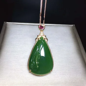 

18k gold and Tianbi jade pendanth17#