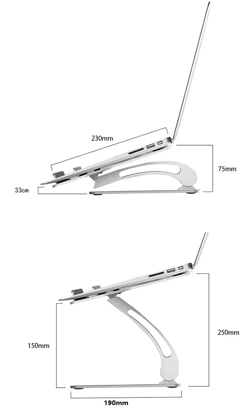 LARICARE алюминиевый регулируемый угол высоты подставка для ноутбука Лифт держатель для планшетов книга ноутбук радиатор подставка для ноутбука 11-17 дюймов