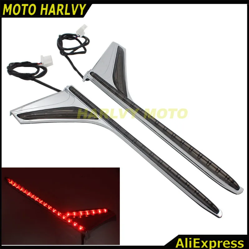

Smoke LED Motorcycle Rear Light Vertical Strip Brake Motor Tail Light Signal case for Honda GL1800 F6B 2012 2013 2014 2015 2016