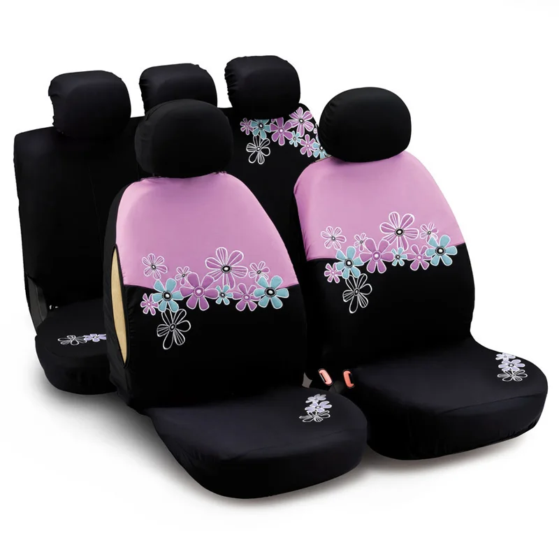 AUTOYOUTH Car Seat Cover For Women Girls Pink Color Flowers Car Styling