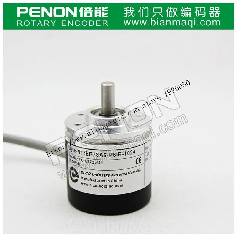 

Supply of EB38A6-P6IR-1024 Elco ELCO 1024 line rotary encoder solid shaft 6mm