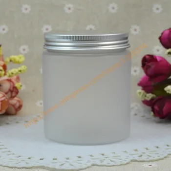 

250g PET clear Frosted Slimming Cream Jar with Silver aluminum Cap,Makeup Tool 250ml clear frosted Face Mask Container