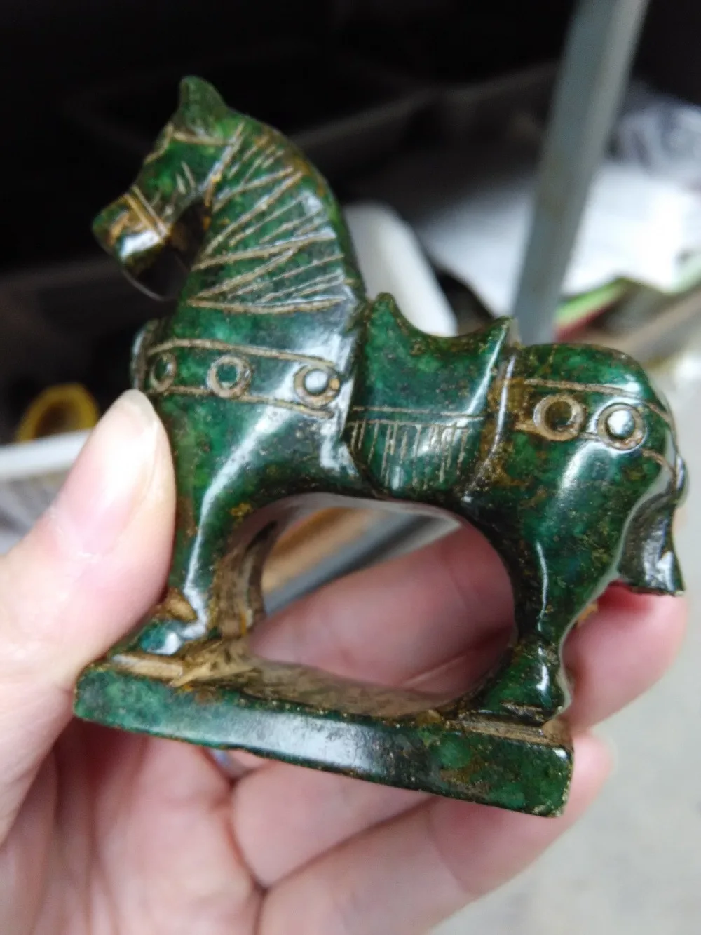 China antique jade jade table horse, home, office decoration free delivery