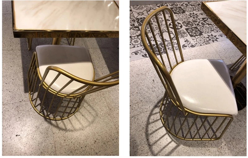 Луи Мода Стразы золотистые металлические барные стулья скандинавские полые креативные обеденные спинка кресла решетка сетка красный обеденный стул