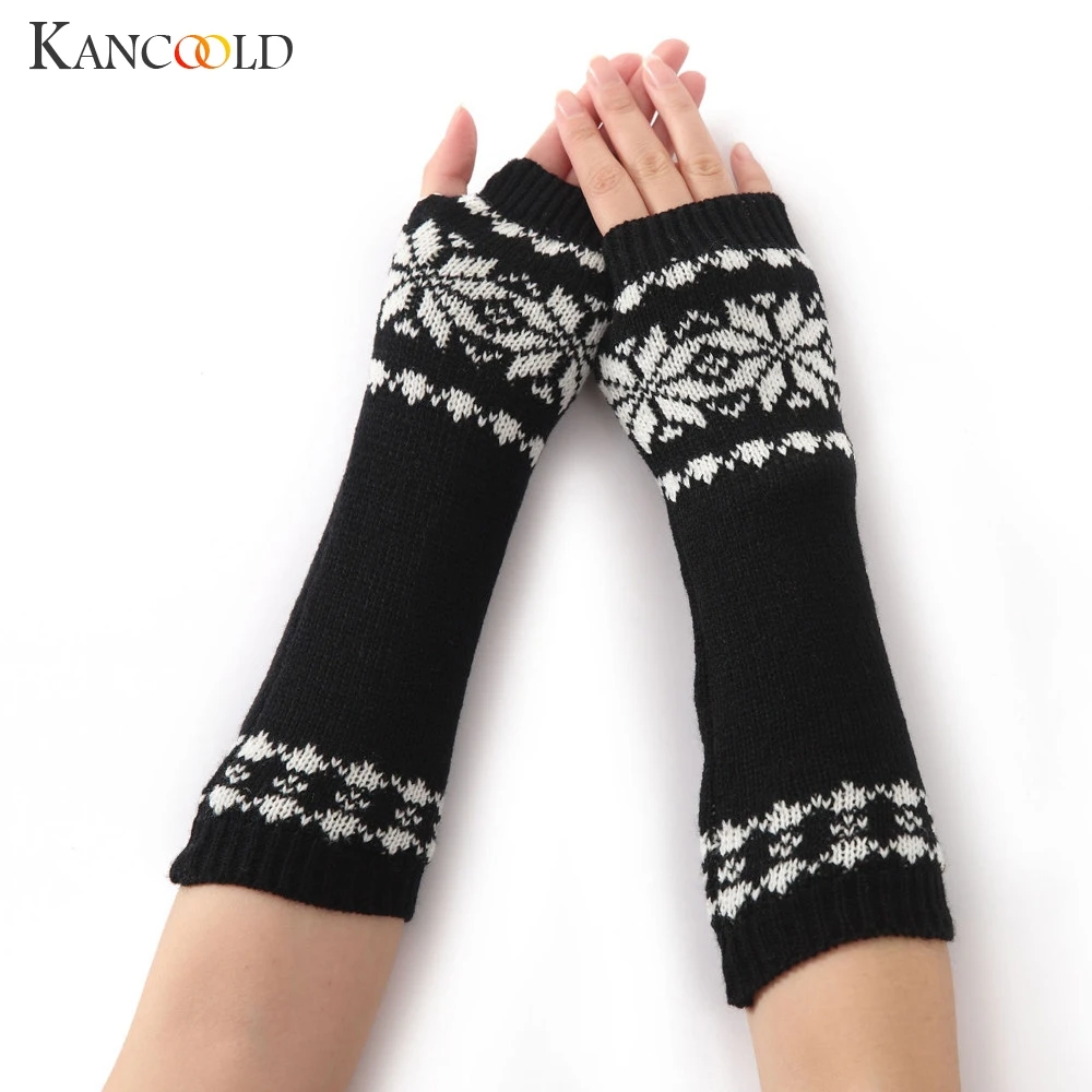 

KANCOOLD Gloves Women Winter Wrist Arm Warmer Solid Knitted Long Fingerless Gloves Mitten casual new gloves women 2018NOV28