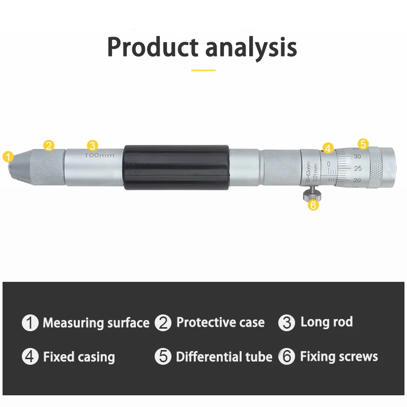 Внутренний диаметр микрометра штанги Тип 50-300 5-600 мм внутренний диаметр измерительный микрометр