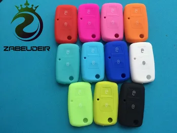

Pusakieyy 10pcs/lot New replacement silicone key case For VW Passat Polo Golf Octavia Fabia 2 button Auto parts car accessories