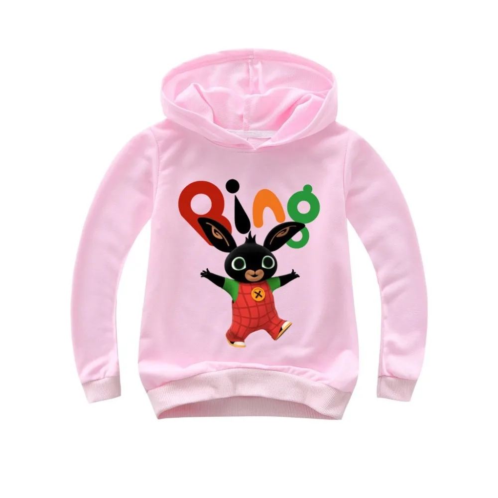 С мультяшным кроликом Bing худи «кролик» для девочек детские забавные Для мальчиков ясельного возраста футболки для девочек футболки; топы; Повседневная одежда