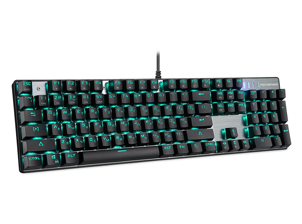 Motospeed CK104 игровая механическая клавиатура RGB/светодиодный с подсветкой анти-ореолы Светящийся синий/красный переключатель Проводная клавиатура Русский/Английский