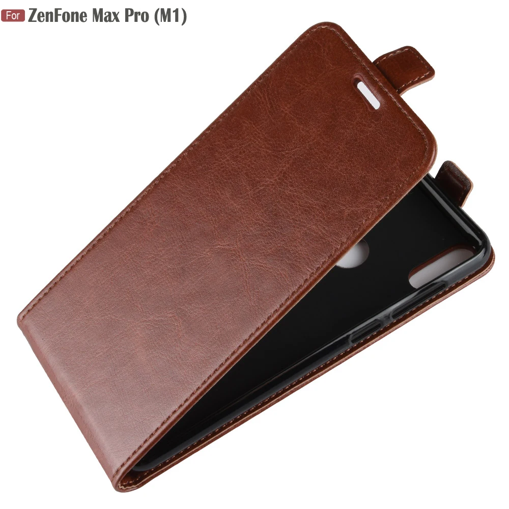 

For Asus ZenFone Max Pro M1 ZB601KL Case Retro Leather Silicon Card Slot Vertical Flip Case For ZenFone Max Pro M1 ZB601KL Cover