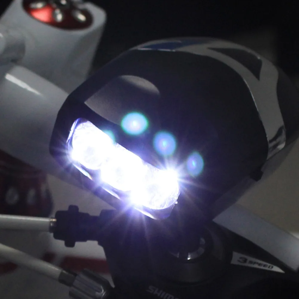 

Hot Selling 2 In 1 Electric Bike Bicycle Horn Alarm Bell 3 LEDs Light Safety Cycling Riding Accessories