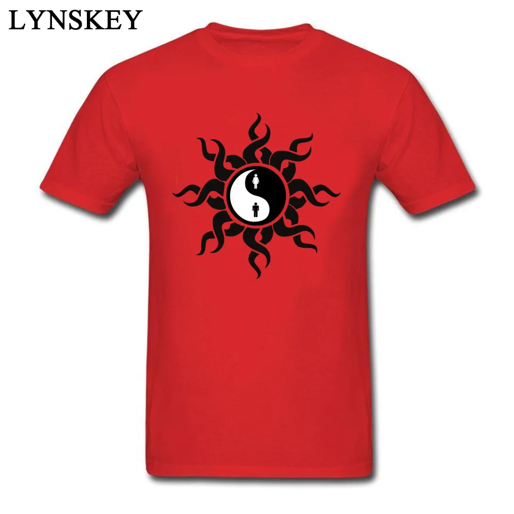 Crewneck All Cotton T Shirt for Men Print Summer Tops Tees Short Sleeve Faddish Tribal Yin Yang Man Woman Customized Clothing Shirt Tribal Yin Yang Man Woman red