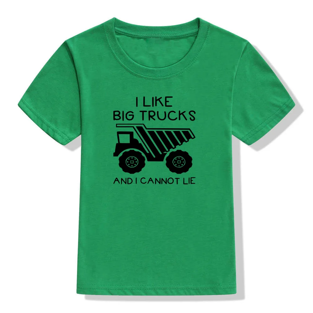 Детская футболка с надписью I Like Big Trucks and Can Lie детские топы круглым вырезом