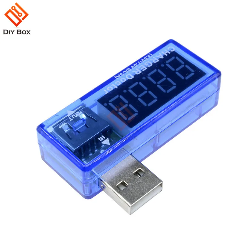 Прозрачный синий цифровой USB зарядное устройство Доктор мобильное зарядное устройство измеритель напряжения тока мини USB Вольтметр
