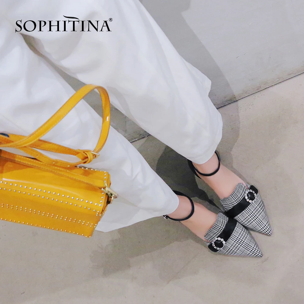 SOPHITINA/пикантные босоножки с острым носком Высококачественная модная