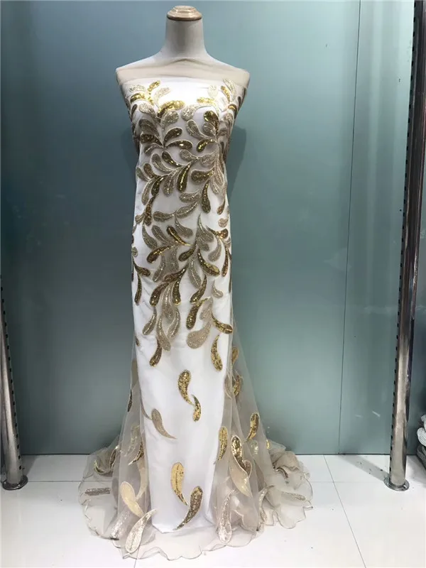 

2017 Nigeria cord Lace Fabric African Tulle Lace For Wedding Dresses Embroidery French Lace Fabric With sequin!jl