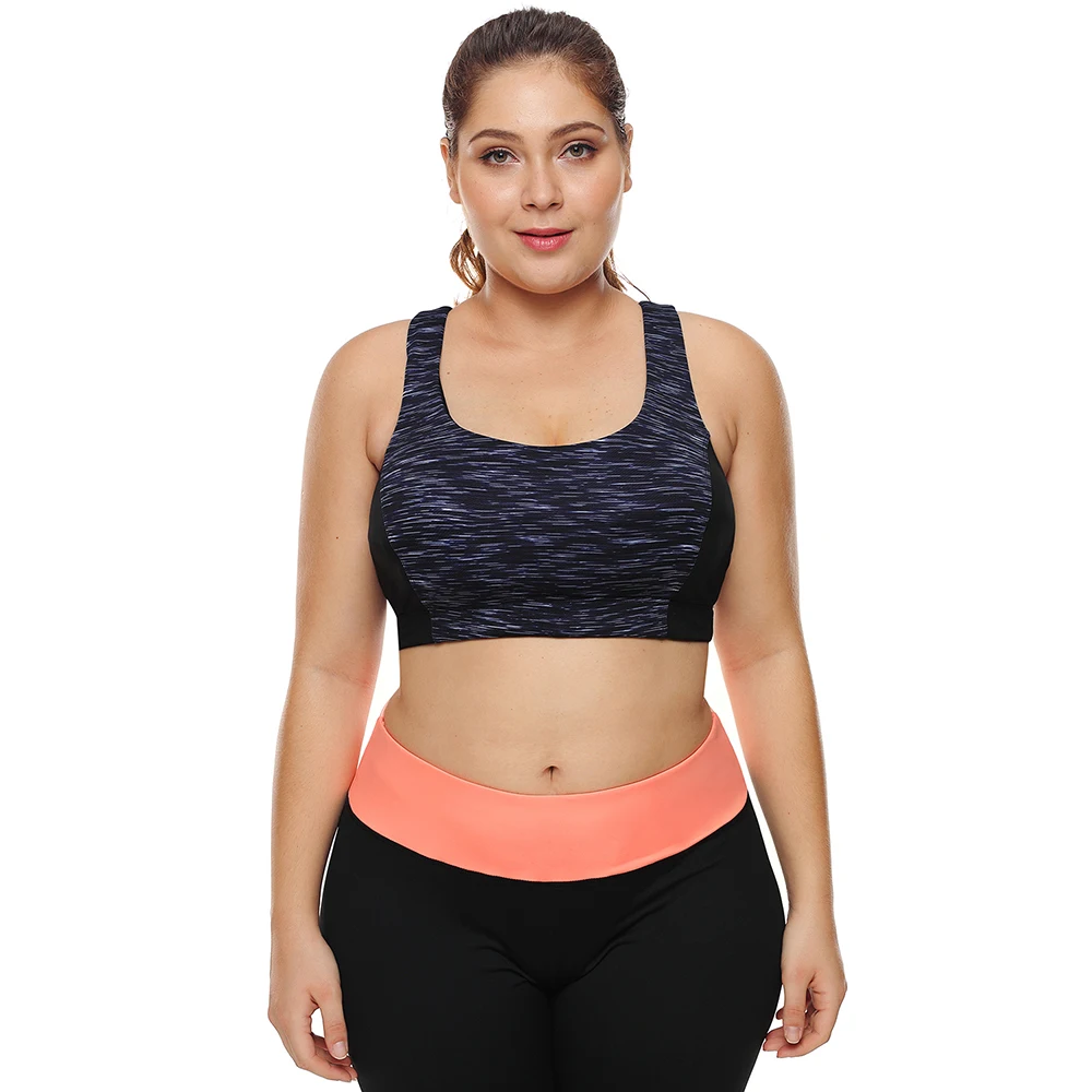 Sports Bra Plus Size Top for Fitness Big Size Female Sport Brassiere Push Up Cross Padded Running Yoga Workout Sport Bra 2018