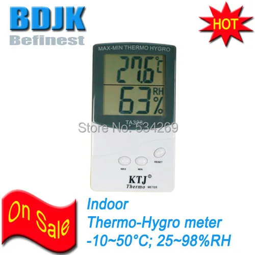 

Digital Thermometer and Hygrometer with Gussets Behind Temperature & Humidity Test Instrument
